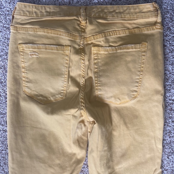 Ella Moss Distressed High Rise Skinny Ankle Size 28 in Mustard/Yellow/Citrus - Picture 5 of 12